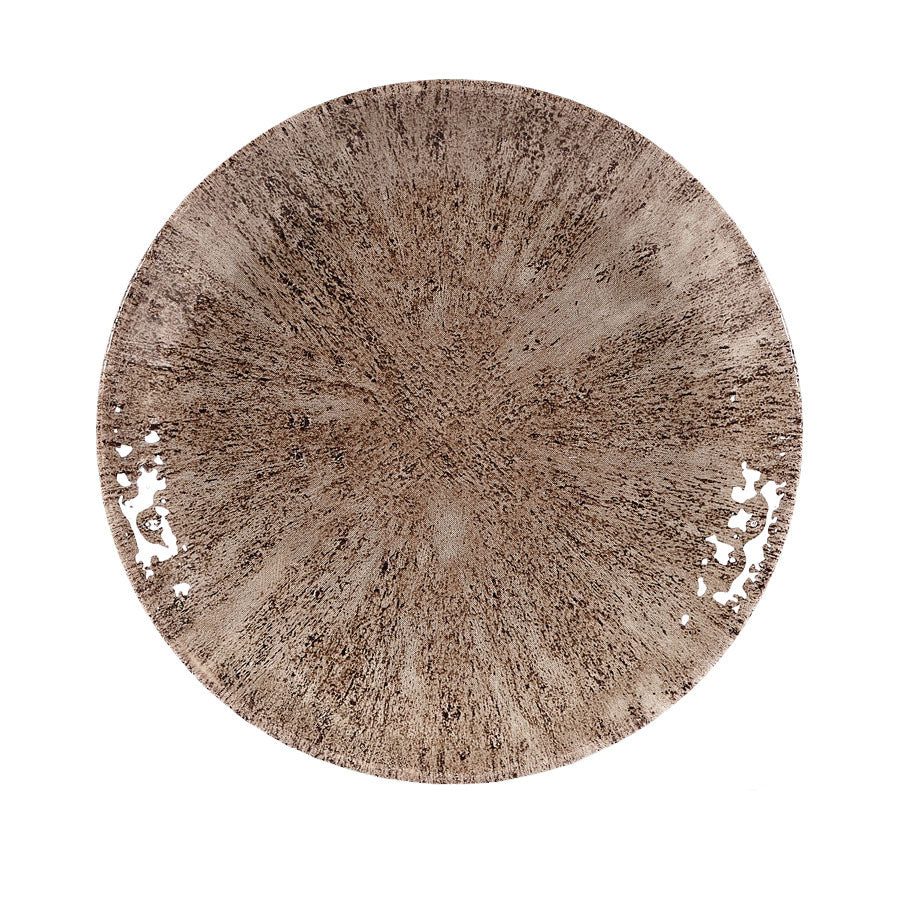 Churchill Studio Prints Stone Vitrified Porcelain Zircon Brown Round Coupe Plate 16.5cm Pack of 12