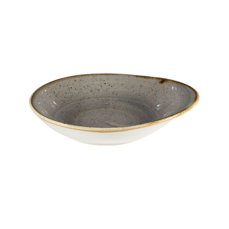 Churchill Stonecast Vitrified Porcelain Peppercorn Grey Round Dish 18.5x16.8cm 30cl 10.5oz Pack of 12