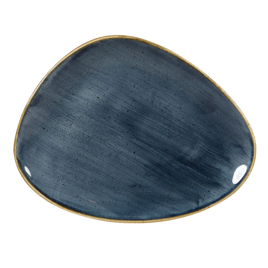 Churchill Stonecast Vitrified Porcelain Blueberry Triangular Plate 26.5x20.5cm Pack of 12