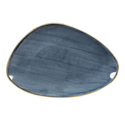 Churchill Stonecast Vitrified Porcelain Blueberry Triangular Plate 30.4x20.5cm Pack of 6