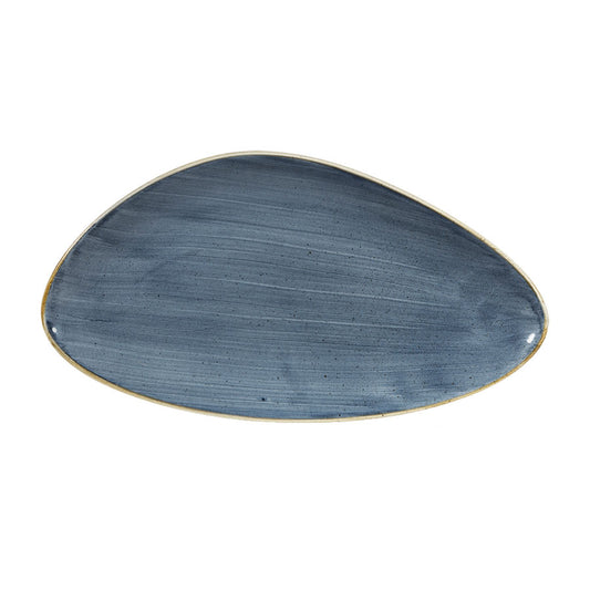 Churchill Stonecast Vitrified Porcelain Blueberry Triangular Plate 35.5x18.8cm Pack of 6