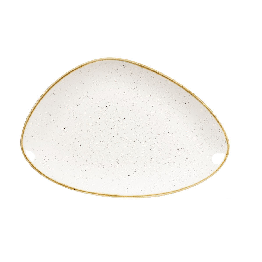 Churchill Stonecast Vitrified Porcelain Barley White Triangular Plate 30.4x20.5cm Pack of 6