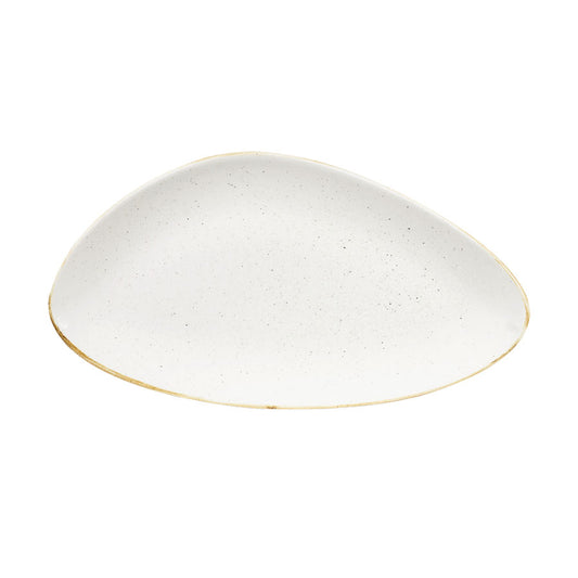 Churchill Stonecast Vitrified Porcelain Barley White Triangular Plate 35.5x18.8cm Pack of 6