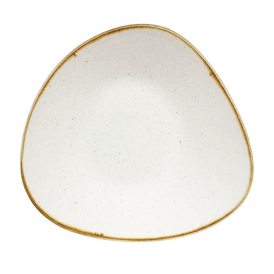 Churchill Stonecast Vitrified Porcelain Barley White Triangular Shallow Bowl 21cm Pack of 12