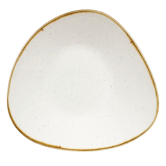 Churchill Stonecast Vitrified Porcelain Barley White Triangular Shallow Bowl 27.2x26.7cm Pack of 12