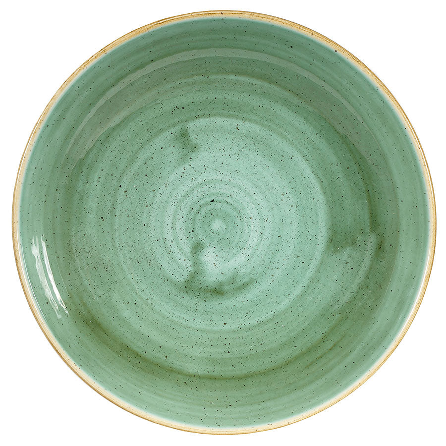 Churchill Stonecast Vitrified Porcelain Samphire Green Round Coupe Bowl 24.8cm 113.6cl 40oz Pack of 12