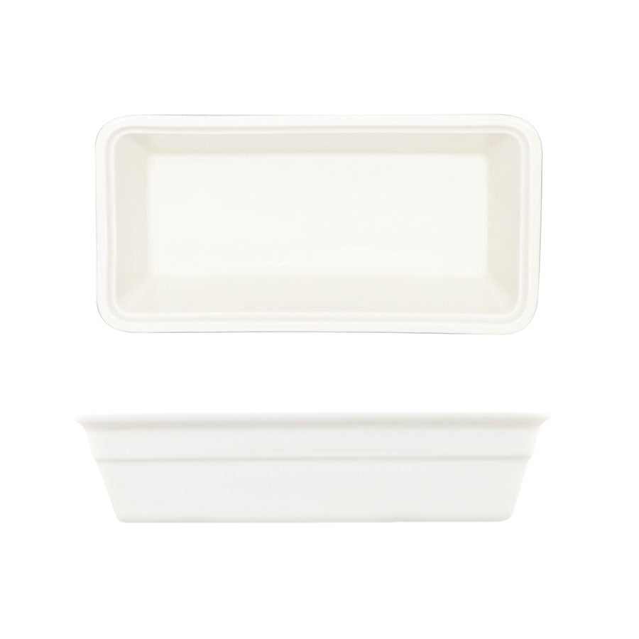 Crème Galerie Vitrified Porcelain White Oblong Baking Dish 25.5x13cm Pack of 4