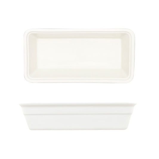 Crème Galerie Vitrified Porcelain White Oblong Baking Dish 25.5x13cm Pack of 4