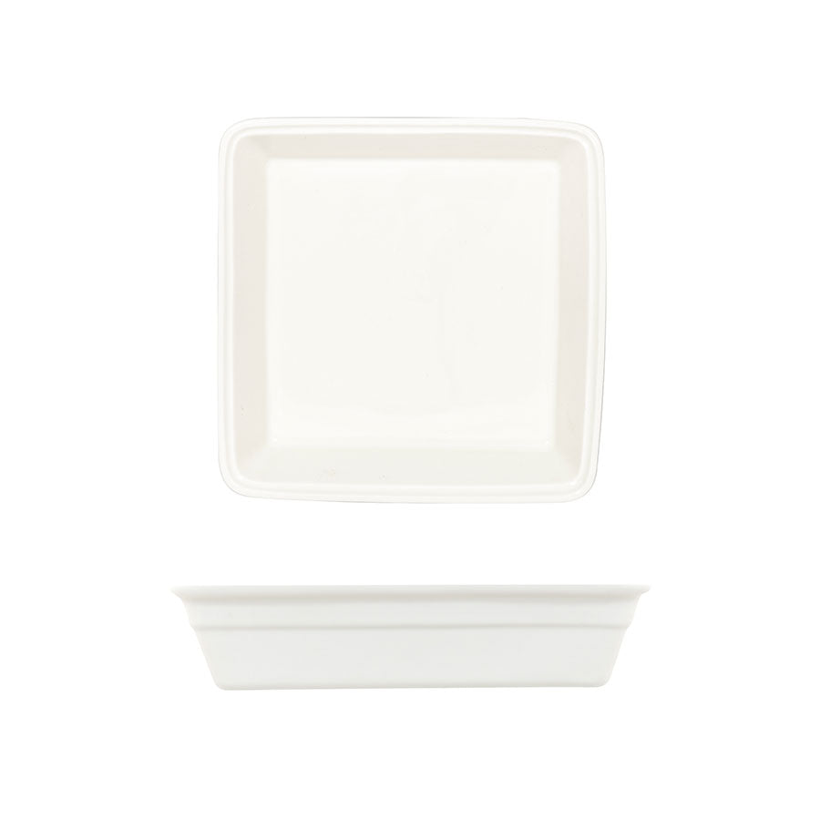 Crème Galerie Vitrified Porcelain White Square Baking Dish 25.5x25.5cm Pack of 2