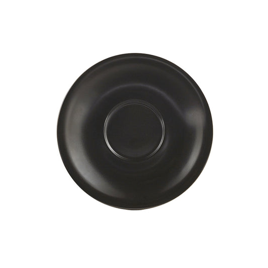 Genware Coloured Beverage Porcelain Matte Black Round Saucer 12cm Pack of 6