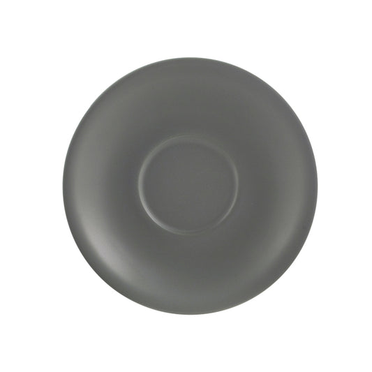 Genware Coloured Beverage Porcelain Matte Grey Round Saucer 16cm Pack of 6