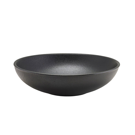 Genware Forge Stoneware Black Round Coupe Bowl 23cm 1.35 Litre 47.5oz Pack of 6