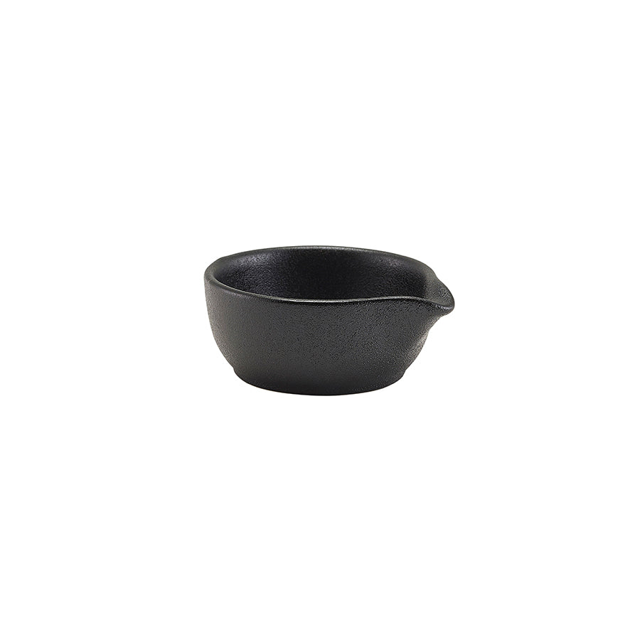 Genware Forge Stoneware Black Sauce Dish 6.9x3.2cm 6cl 2.1oz Pack of 12