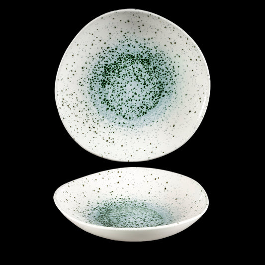 Churchill Studio Prints Mineral Vitrified Porcelain Green Organic Round Bowl 25.3cm 38.7oz Pack of 12