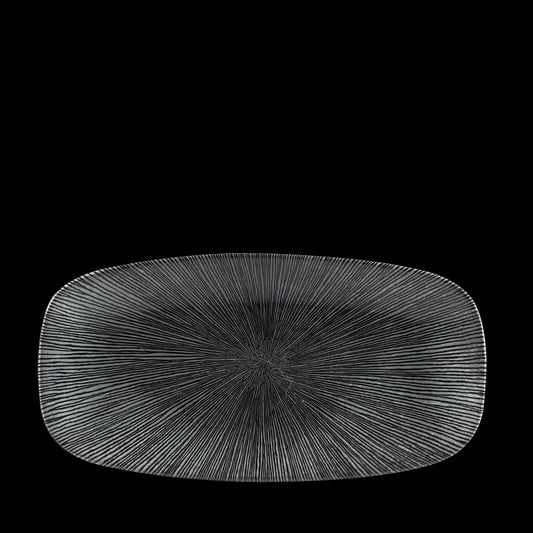 Churchill Studio Prints Agano Vitrified Porcelain Black Oblong Platter 29.8x15.3cm Pack of 12