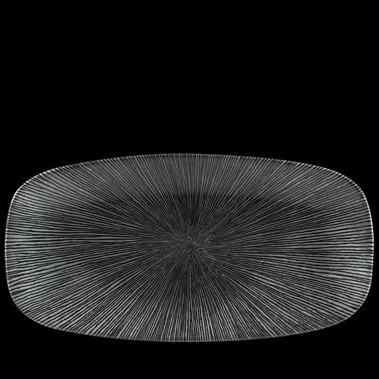 Churchill Studio Prints Agano Vitrified Porcelain Black Oblong Platter 29.8x15.3cm Pack of 6