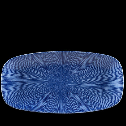 Churchill Studio Prints Agano Vitrified Porcelain Blue Oblong Platter 29.8x15.3cm Pack of 6