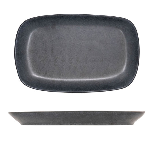 Artisan Andromeda Vitrified Stoneware Black Rectangular Platter 31cm Pack of 6