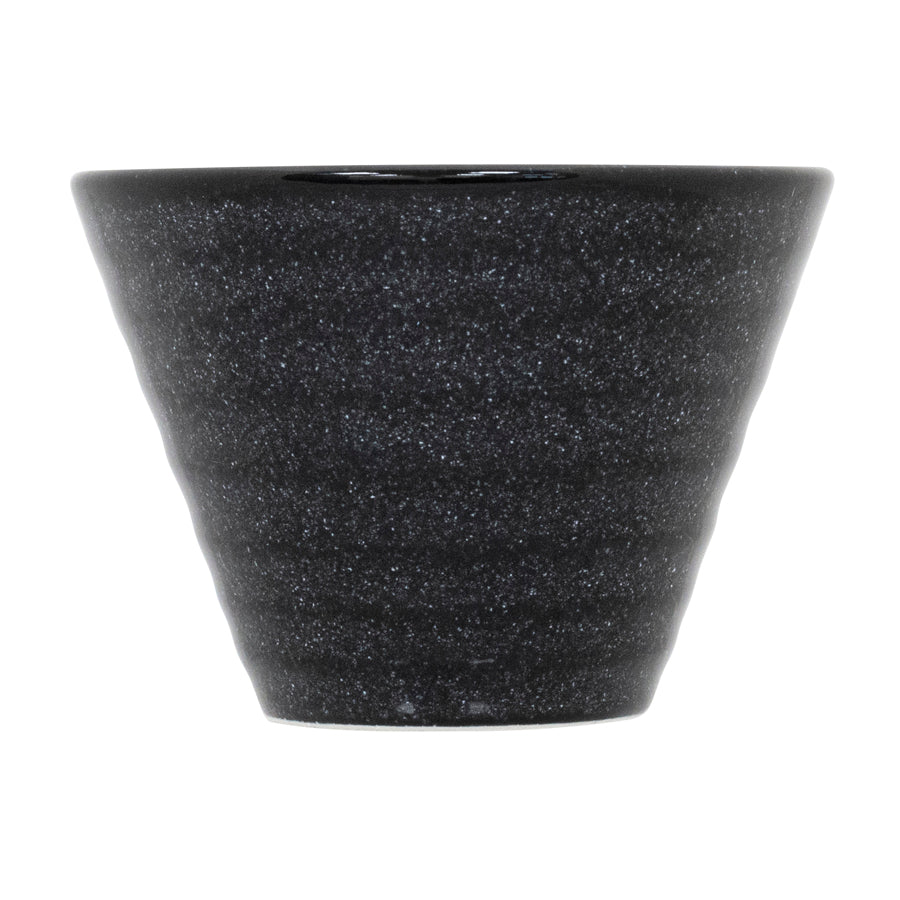 Artisan Granite Vitrified Fine China Black Round Stacking Conical Bowl 11cm Pack of 6