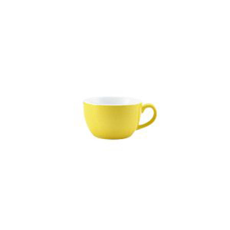 Genware Porcelain Yellow Bowl Shaped Cup 25cl 8.75oz Pack of 6