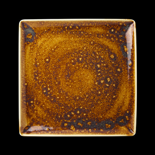 Steelite Vesuvius Vitrified Porcelain Amber Square Plate 27cmx27cm Pack of 6