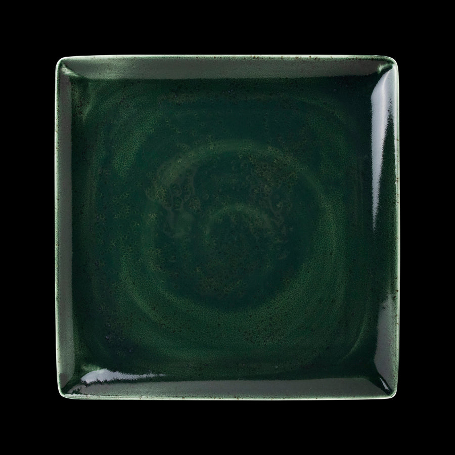 Steelite Vesuvius Vitrified Porcelain Burnt Emerald Square Plate 27cmx27cm Pack of 6