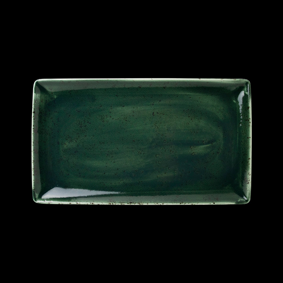 Steelite Vesuvius Vitrified Porcelain Burnt Emerald Rectangle Tray 33cmx19cm Pack of 6