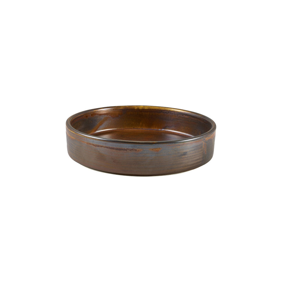 Genware Terra Porcelain Ructic Copper Round Presentation Bowl 18x4.2cm 66cl 23.2oz Pack of 6