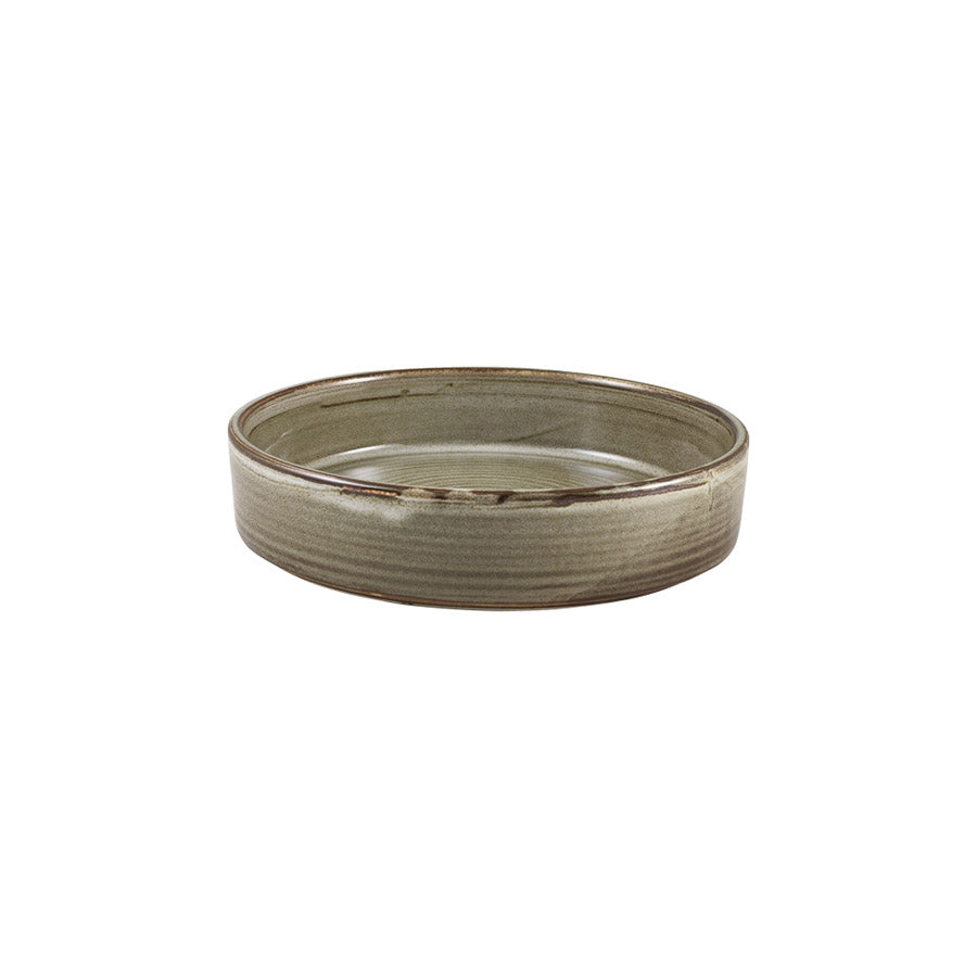 Genware Terra Porcelain Smoke Grey Round Presentation Bowl 18x4.2cm 66cl 23.2oz Pack of 6