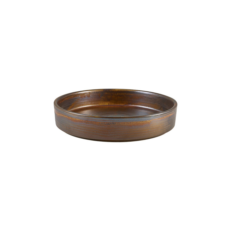 Genware Terra Porcelain Ructic Copper Round Presentation Bowl 20.5x4.2cm 77.5cl 27.3oz Pack of 6