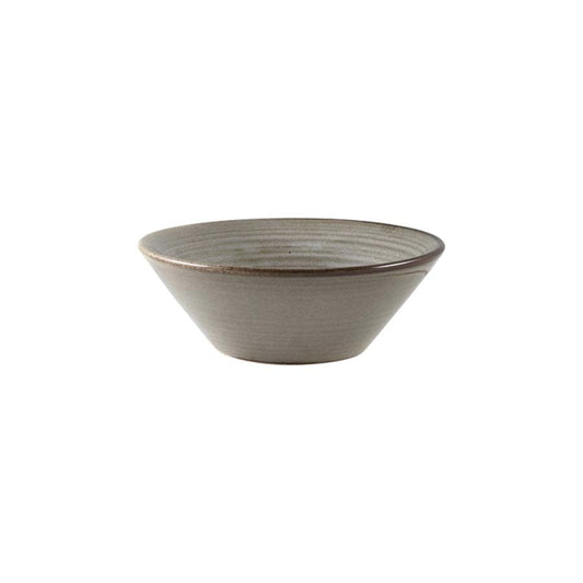 Genware Terra Porcelain Smoke Grey Round Conical Bowl 14x5cm 31cl 10.9oz Pack of 6