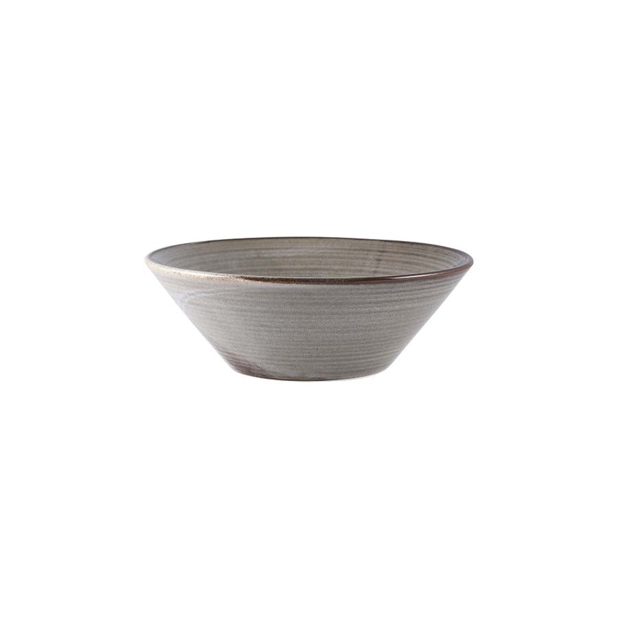 Genware Terra Porcelain Smoke Grey Round Conical Bowl 19.5x7cm 96cl 33.8oz Pack of 6