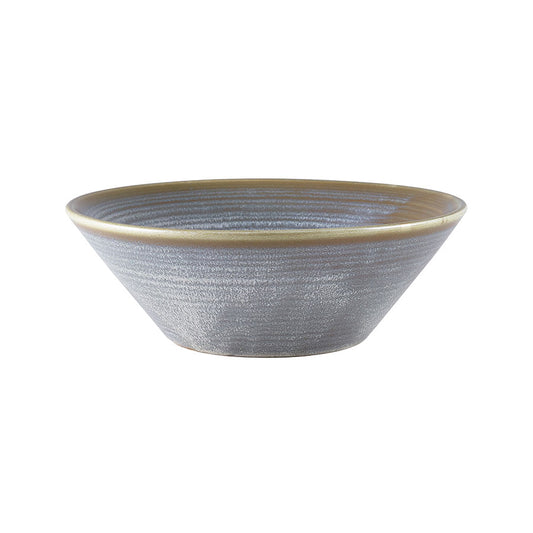 Genware Terra Porcelain Matte Grey Round Conical Bowl 19.5x7cm 96cl 33.8oz Pack of 6