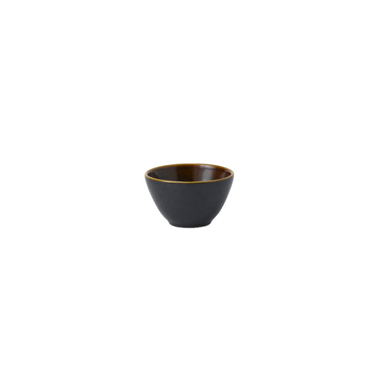 Churchill Bit On The Side Vitrified Porcelain Round Black Onyx Two Tone Contour Deep Bowl 8Oz Pack of 12