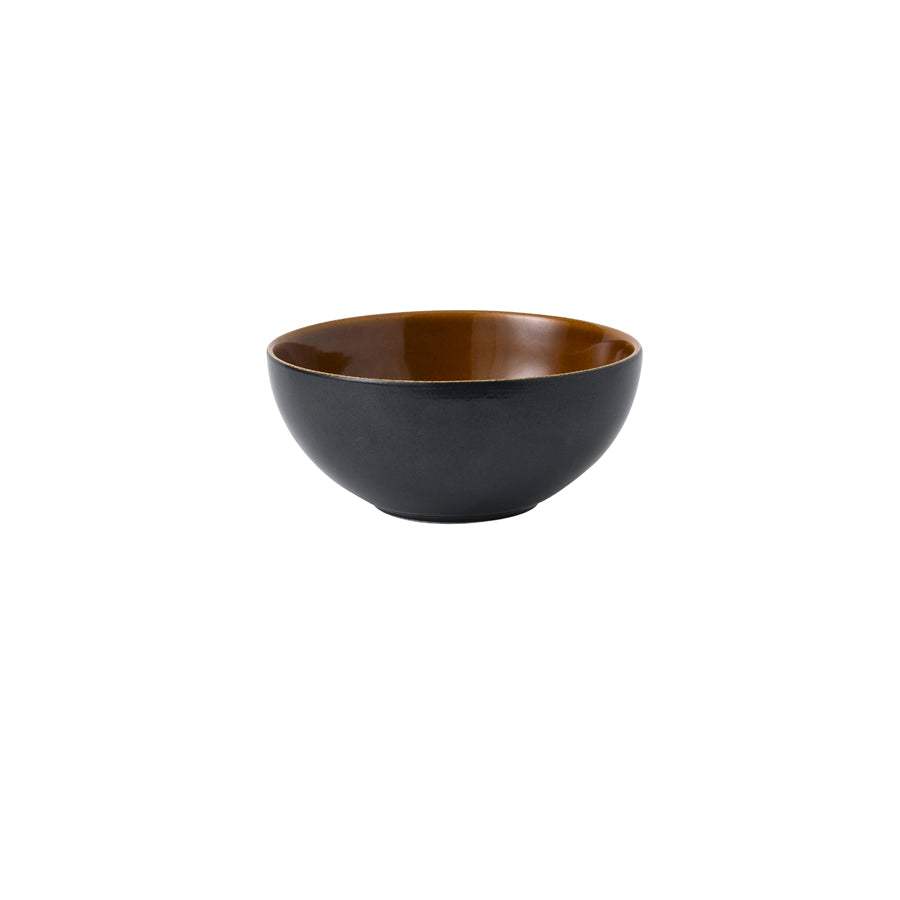 Churchill Bit On The Side Vitrified Porcelain Round Black Onyx Two Tone Noodle Bowl 42Oz Pack of 6