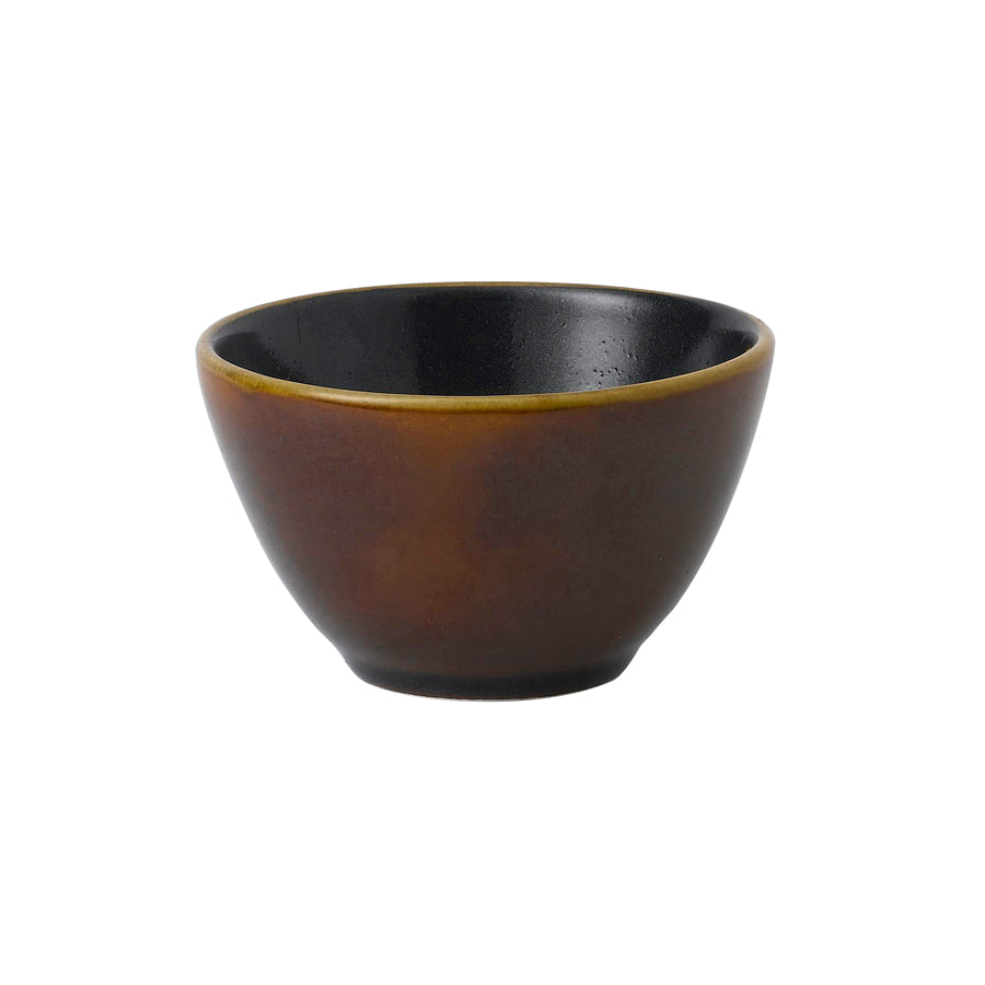 Churchill Bit On The Side Vitrified Porcelain Round Cinnamon Brown Two Tone Contour Deep Bowl 8Oz Pack of 12