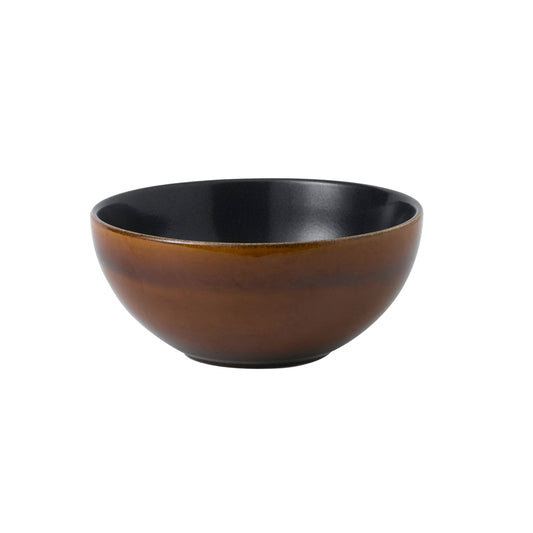 Churchill Bit On The Side Vitrified Porcelain Round Cinnamon Brown Two Tone Noodle Bowl 42Oz Pack of 6