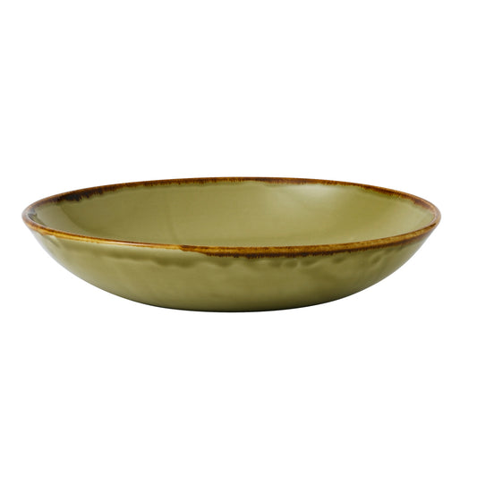 Dudson Harvest Vitrified Porcelain Green Round Coupe Bowl 18.2cm 42.6cl 15oz Pack of 12