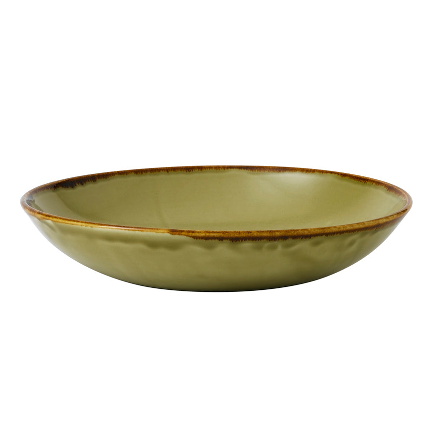 Dudson Harvest Vitrified Porcelain Green Round Coupe Bowl 24.8cm 113.6cl 40oz Pack of 12