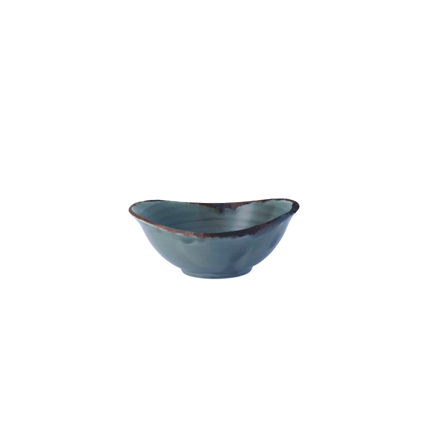 Dudson Harvest Vitrified Porcelain Blue Oval Deep Bowl 17.4x14.7cm 47cl 16.5oz Pack of 6