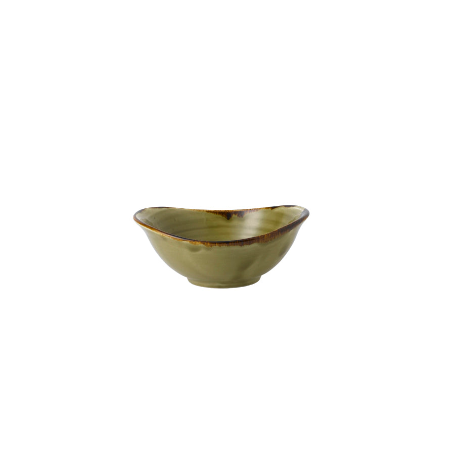 Dudson Harvest Vitrified Porcelain Green Oval Deep Bowl 17.4x14.7cm 47cl 16.5oz Pack of 6