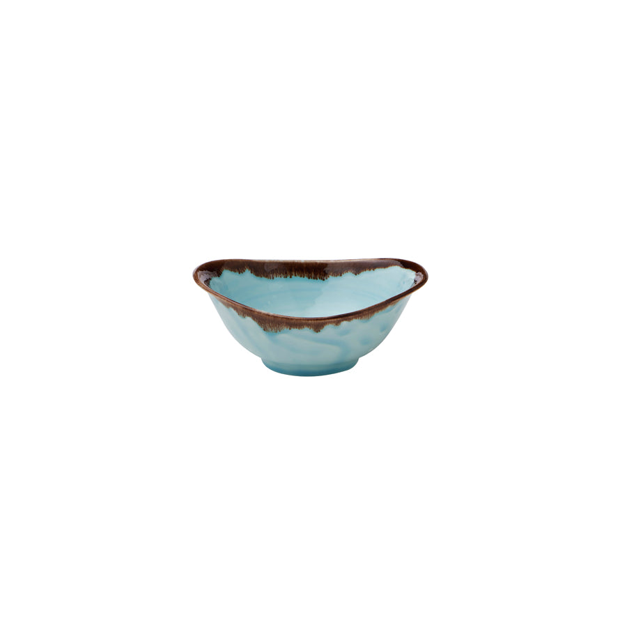 Dudson Harvest Vitrified Porcelain Turquoise Oval Deep Bowl 17.4x14.7cm 47cl 16.5oz Pack of 6