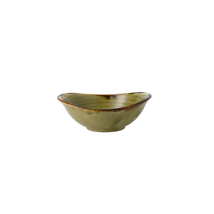 Dudson Harvest Vitrified Porcelain Green Oval Deep Bowl 19.9x16.8cm 51cl 18oz Pack of 6