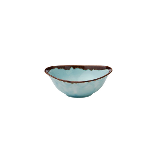 Dudson Harvest Vitrified Porcelain Turquoise Oval Deep Bowl 19.9x16.8cm 51cl 18oz Pack of 6