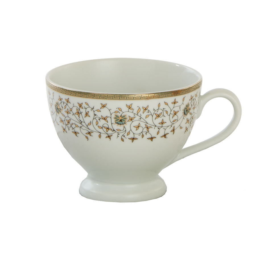 Porcelite Classic Vine Porcelain White Teacup 17cl Pack of 6