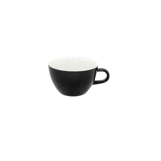 Superwhite Café Porcelain Gloss Black Bowl Shaped Cup 28.5cl 10oz Pack of 12