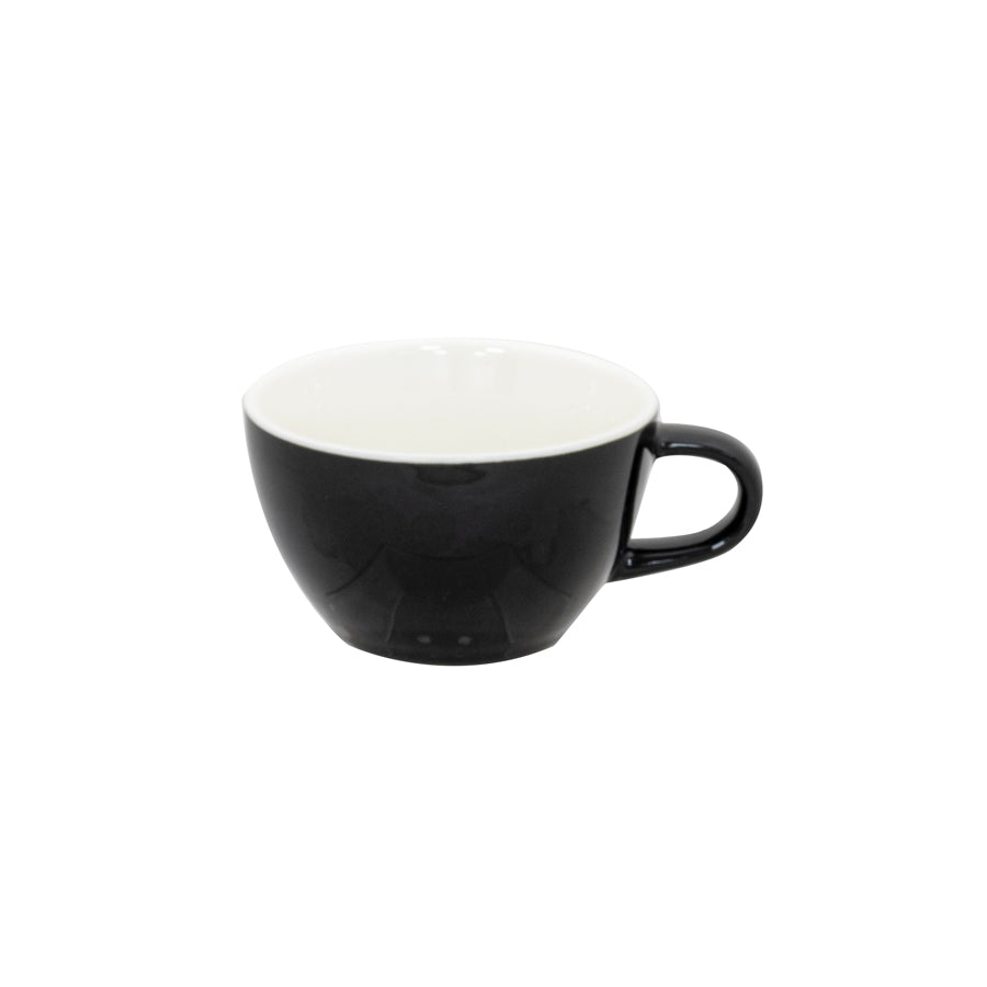 Superwhite Café Porcelain Gloss Black Bowl Shaped Cup 34cl 12oz Pack of 12