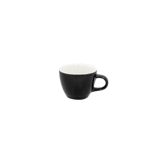 Superwhite Café Porcelain Gloss Black Tulip Shaped Cup 8.5cl 3oz Pack of 12