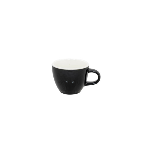 Superwhite Café Porcelain Gloss Black Tulip Shaped Cup 17cl 6oz Pack of 12