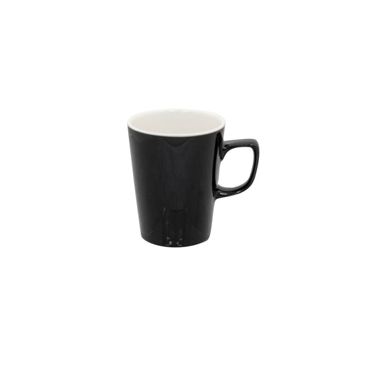 Superwhite Café Porcelain Gloss Black Latte Mug 34cl 12oz Pack of 12